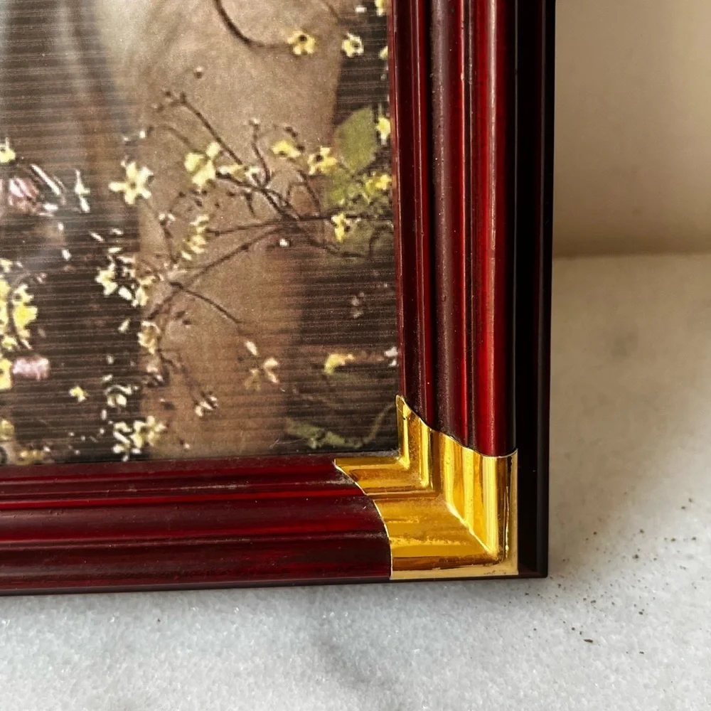Elegant Burgundy and Gold Photo Frame vintage for 5”c7” photo
